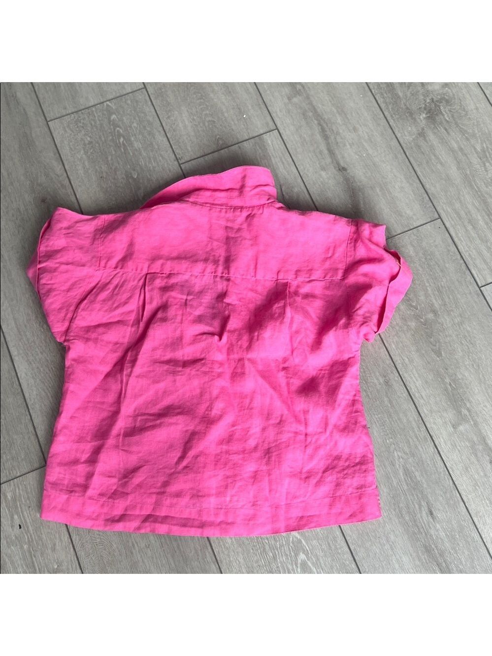 LOFT linen two piece set Bright Pink beach shorts and button up top xxs - Picture 8 of 9